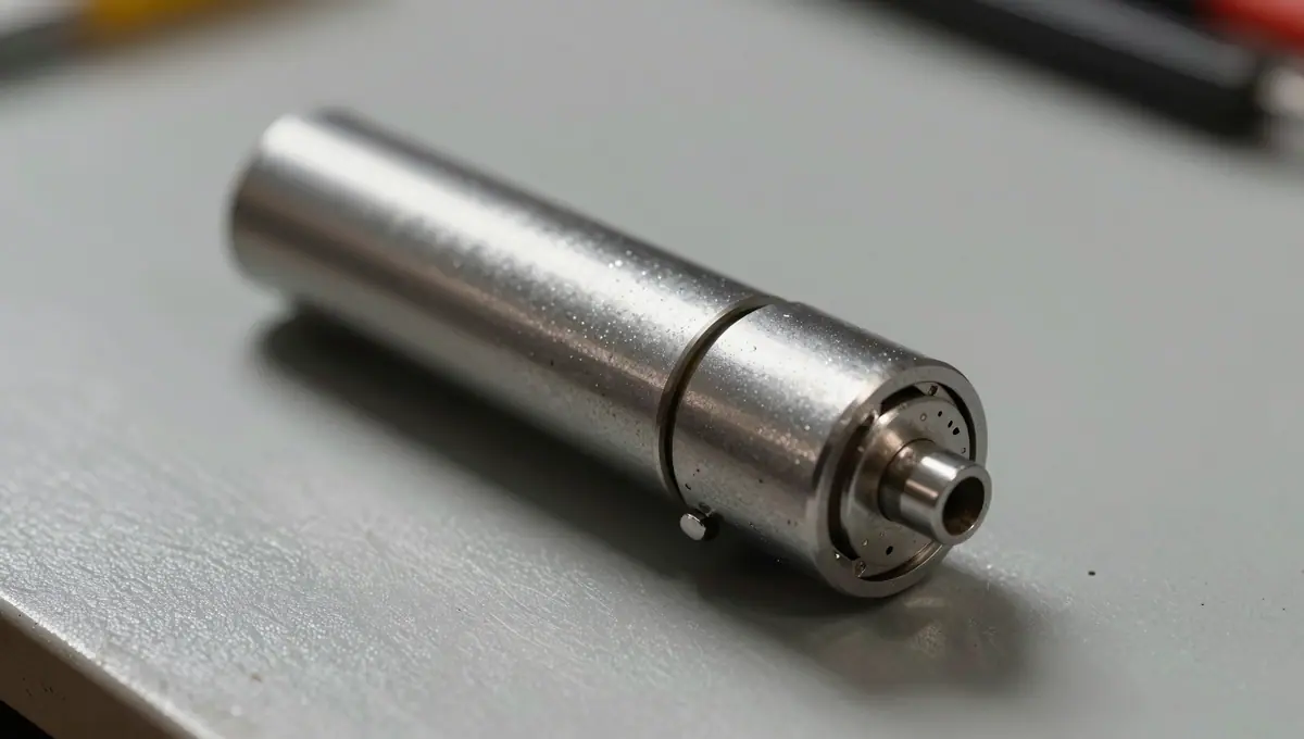 Profilzylinder aus Metall liegt auf einer Werkbank